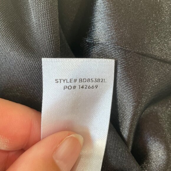 Lulus Forever Your‎ Girl Dress XL Black Satin Slip Dress Bodycon Stretchy Sexy - Picture 6 of 11